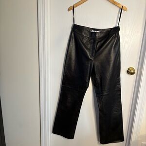 Garfield & Marks Black Leather Lined Straight-Leg Pants Size 8